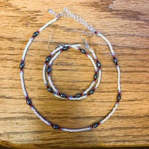 ‘Feathered Indian’ seed bead earring